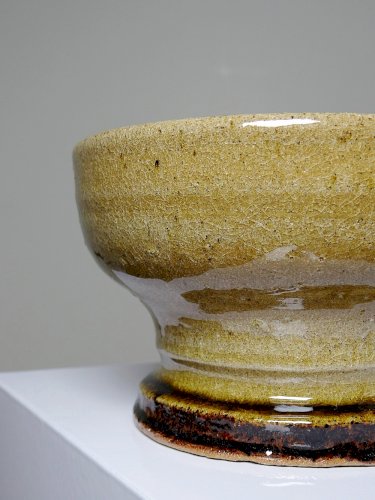 Gros bol, vide poche, céramique Japonaise artisanale glaçage de cendres type Iga