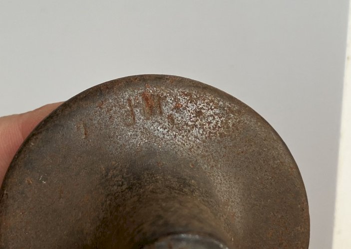 Gros bouton de porte ancien en fer forge rosace diametre 70 mm