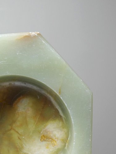Gros cendrier en onyx vert hexagonal vintage Italie années 50-60