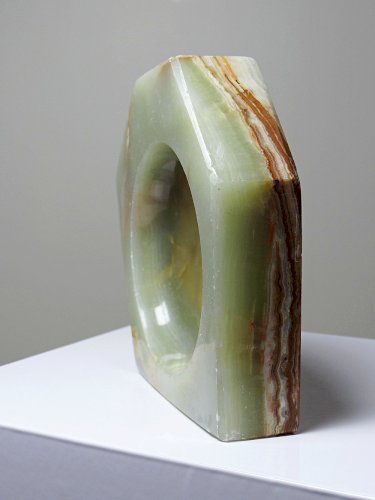 Gros cendrier en onyx vert hexagonal vintage Italie années 50-60