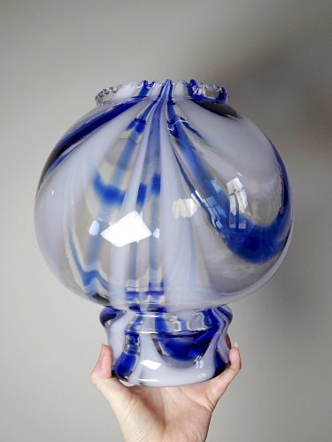 Gros globe de luminaire verre de Murano vintage années 60-70 attribué à Moretti