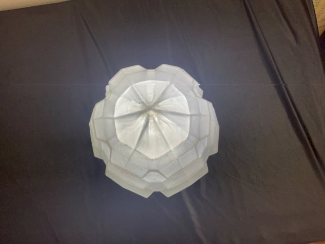 Gros GLOBE lustre  PLAFONNIER ART DÉCO Blanc 1930/50 BUILDING SKYSCRAPER