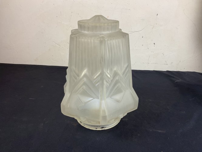 Gros GLOBE obus lustre PLAFONNIER ART DÉCO 1930 BUILDING SKYSCRAPER