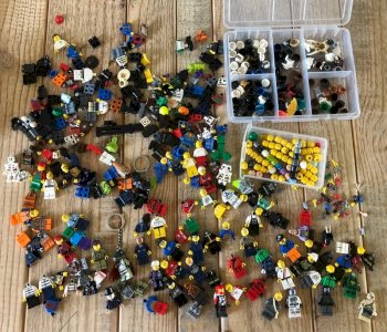 Large lot of Lego figurine parts and accessories
