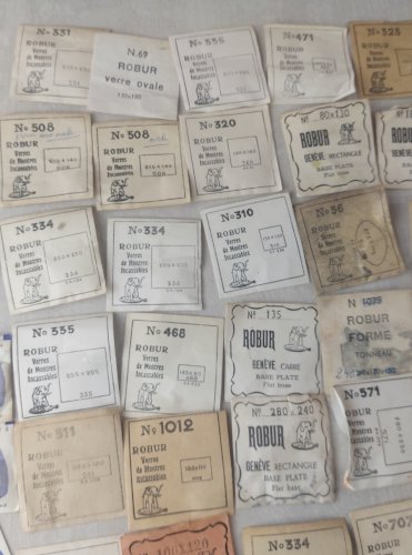 Gros lot de verres / vitres pour montres, Robur, Verlux, Tena