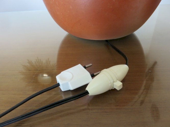 GROS PIED DE LAMPE  BOULE  EN CERAMIQUE ANNEES 50 60 