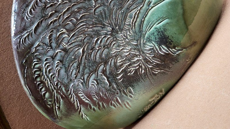 GROS PIED DE LAMPE EN CERAMIQUE SIGNE DE D. PRIOTON REF JE