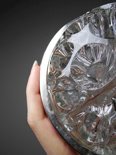 Gros pique fleurs en cristal cerclage métal argenté vintage Reims 31 alvéoles