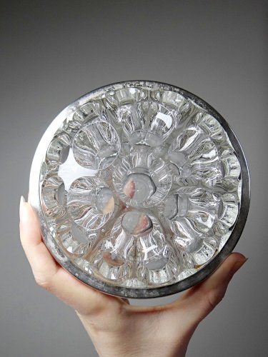 Gros pique fleurs en cristal cerclage métal argenté vintage Reims 31 alvéoles