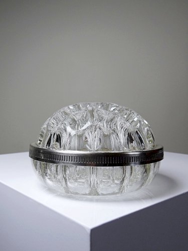 Gros pique fleurs en cristal cerclage métal argenté vintage Reims 31 alvéoles