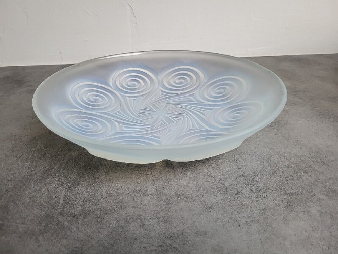 GROSSE COUPE CENTRE DE TABLE ART DECO ETLING FRANCE OPALESCENT