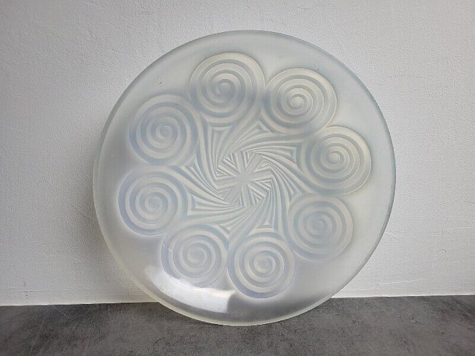 GROSSE COUPE CENTRE DE TABLE ART DECO ETLING FRANCE OPALESCENT