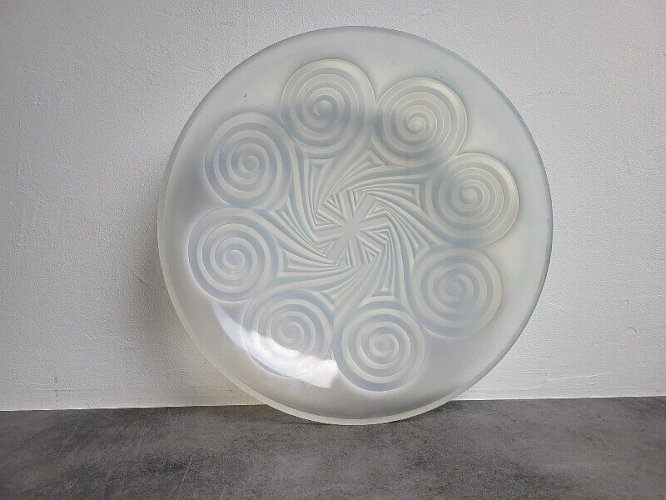 GROSSE COUPE CENTRE DE TABLE ART DECO ETLING FRANCE OPALESCENT