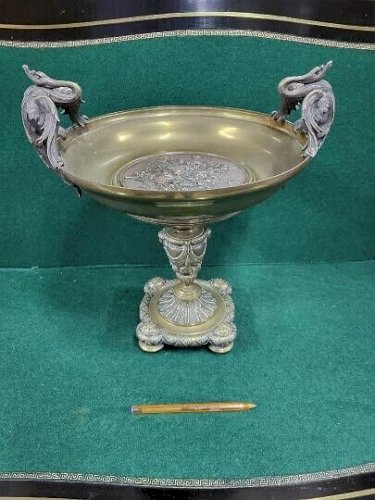 GROSSE COUPE EN BRONZE SIGNEE HINGRE DE 35 CM DE HAUT DU XIX ème SIECLE