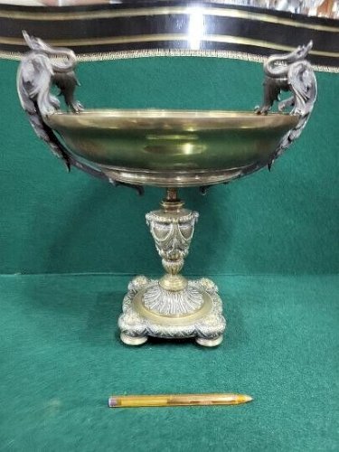 GROSSE COUPE EN BRONZE SIGNEE HINGRE DE 35 CM DE HAUT DU XIX ème SIECLE
