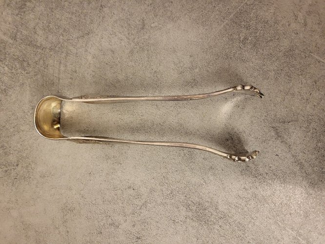 GROSSE PINCE GRIFFE A SUCRE EN METAL ARGENTE