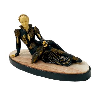 Groupe Art Déco en régule et marbre XX siècle