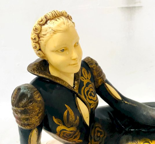 Groupe Art Déco en régule et marbre XX siècle