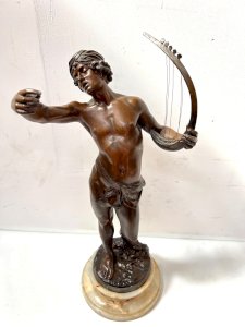 Groupe en régule "David devant Saul "par G BAREAU  XIX siècle