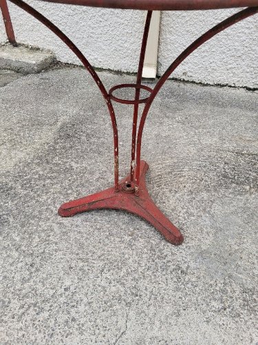 GUERIDON DE BISTROT ROND ANCIEN EN METAL PEINT N°5