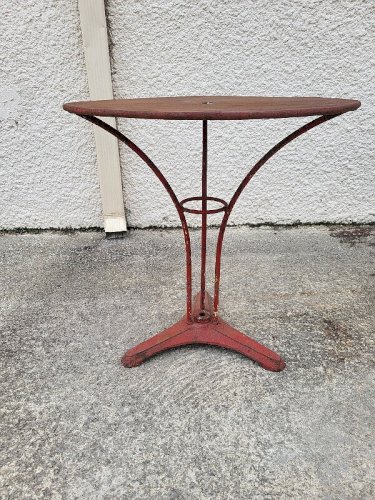 GUERIDON DE BISTROT ROND ANCIEN EN METAL PEINT N°5