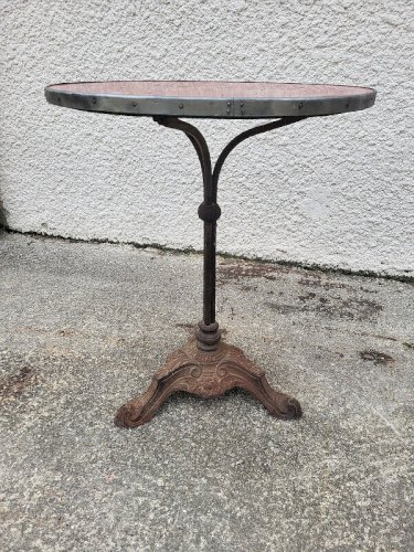 GUERIDON DE BISTROT ROND PIED EN FONTE N°8
