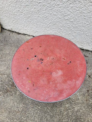 GUERIDON DE BISTROT ROND PIED EN FONTE N°8