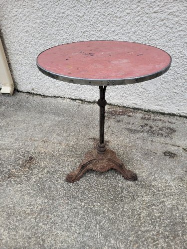 GUERIDON DE BISTROT ROND PIED EN FONTE N°8