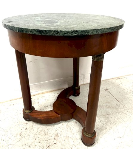 Guéridon rond de style Empire en acajou et placage XX siècle