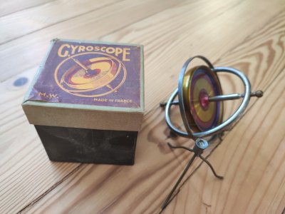 Gyroscope ancien M.W - Made in France - Années 50/60 - Boîte d'Origine