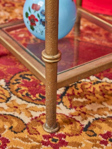 Hanna, la paire de tables d'appoints en verre et laiton N°820