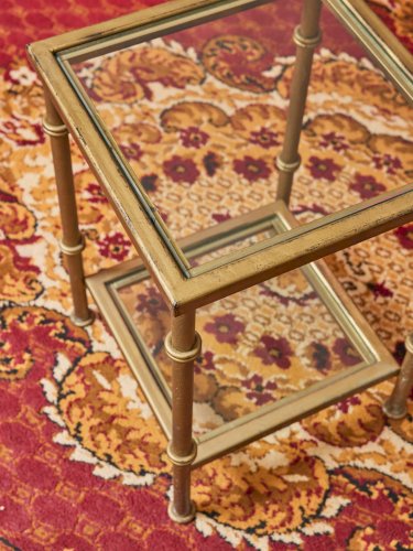 Hanna, la paire de tables d'appoints en verre et laiton N°820