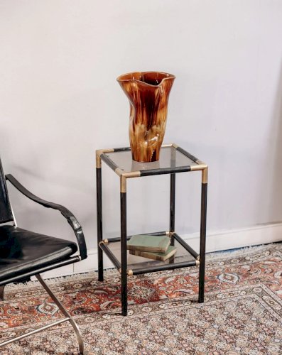 Hanna, la table d'appoint en métal et verre N°720