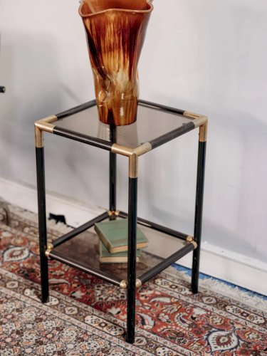 Hanna, la table d'appoint en métal et verre N°720