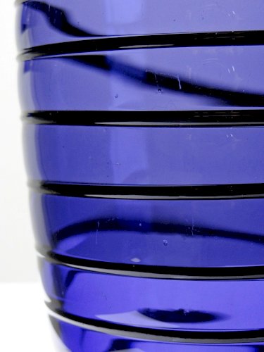 Haut vase obus verre de Murano violet bleu design vintage