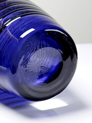 Haut vase obus verre de Murano violet bleu design vintage