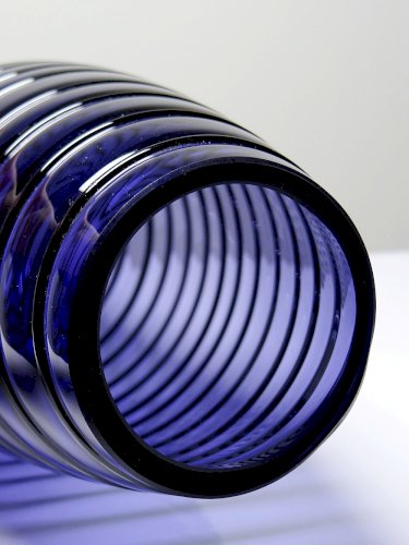 Haut vase obus verre de Murano violet bleu design vintage