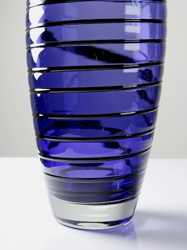Haut vase obus verre de Murano violet bleu design vintage