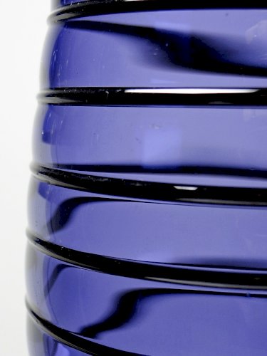Haut vase obus verre de Murano violet bleu design vintage