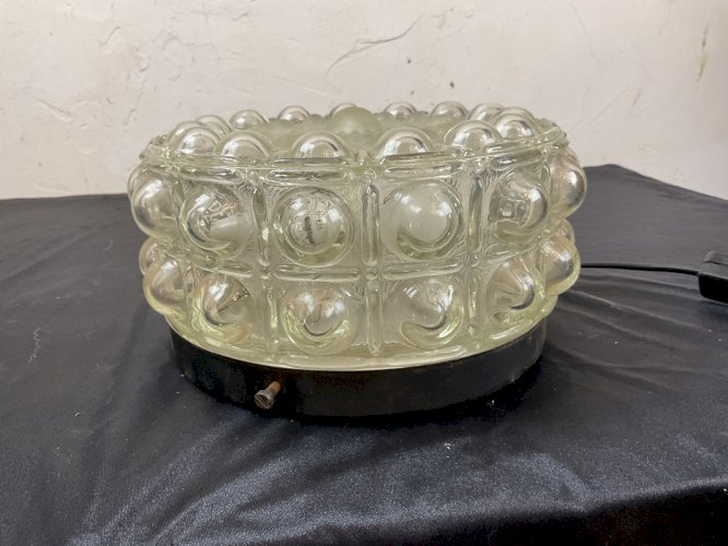Helena Tynell Plafonnier Applique Verre Bubble Glashütte Limburg années 60