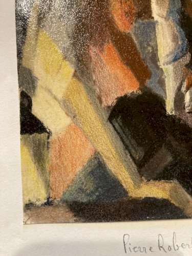 heliogravure Lapin Lièvre Huile Papier Cubiste Cubisme Pierre Robert Lucas 1950