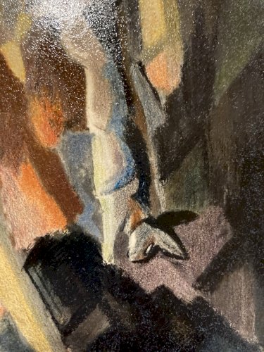 heliogravure Lapin Lièvre Huile Papier Cubiste Cubisme Pierre Robert Lucas 1950