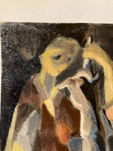 heliogravure Lapin Lièvre Huile Papier Cubiste Cubisme Pierre Robert Lucas 1950