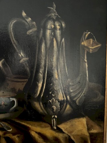 Henry Ducloux (1860-1930) – 1882 French Oil Painting – Tea Still Life – Signed –