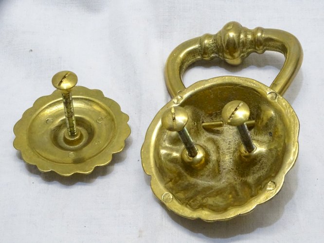 -HEURTOIR de PORTE TETE DE LION BRONZE et son CLOU XXe déco Porte   D