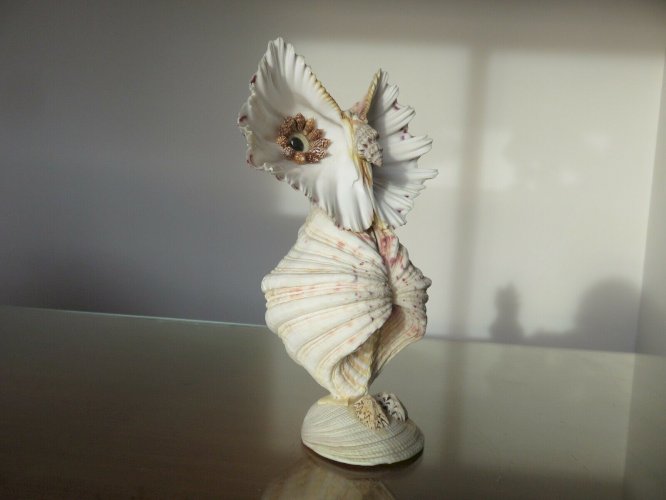 HIBOU OU CHOUETTE EN COQUILLAGE ANNEES 60 70 VINTAGE