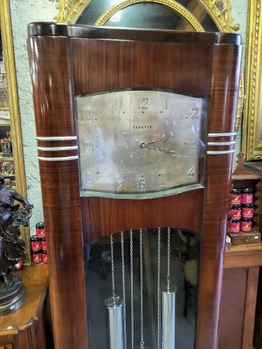 HORLOGE COMTOISE ART DECO VEDETTE 8 BARRES AU CARILLON VALENCE
