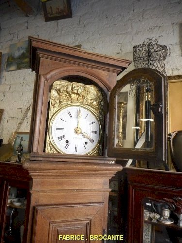 HORLOGE COMTOISE EN CHENE OLIVIER A MONTIGNY DU XIX ème SIECLE N° 10