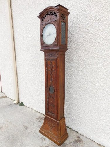 HORLOGE DE PARQUET COMTOISE LIEGEOISE BELGE EN CHENE MECANISME