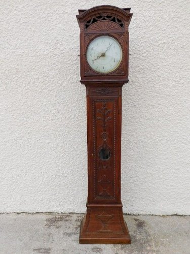 HORLOGE DE PARQUET COMTOISE LIEGEOISE BELGE EN CHENE MECANISME